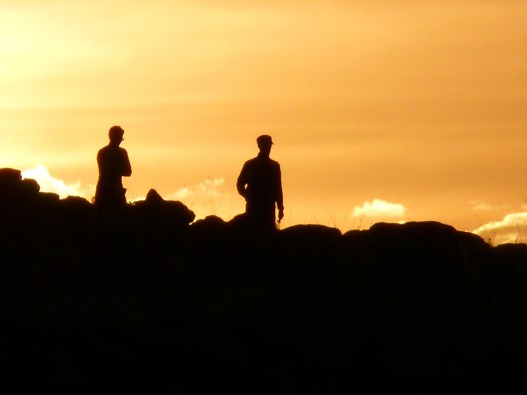 two men:sunset